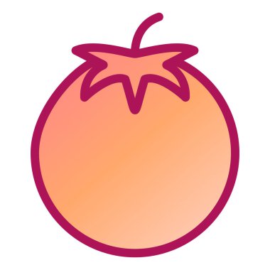 Domates ikonu. Kırmızı biber vektör tasarımının basit bir gösterimi.