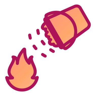 Ateş ikonu. Web için gaz sobası vektör simgelerinin özet çizimi