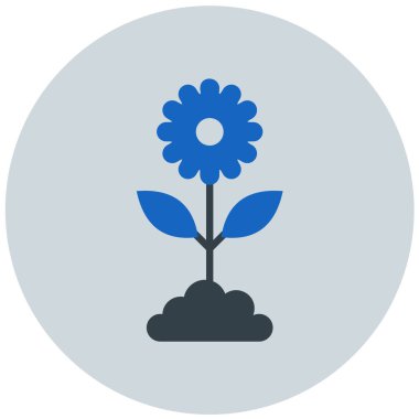 Çiçek. Web simgesi basit illüstrasyon