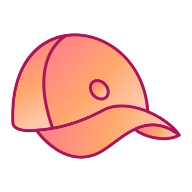 Beyzbol kaskı ikonu. şapka vektörünün özet çizimi ve doldurma biçimi