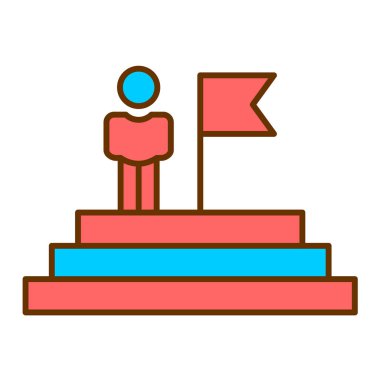 Ödül ikonu vektör illüstrasyon tasarımına sahip iş adamı