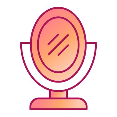 makyaj aynası ikonu. İnce çizgi çizimi. izole vektör işareti sembolü