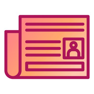 Gazete. Web simgesi basit illüstrasyon