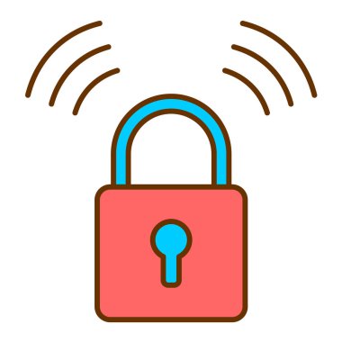 asma kilit ikon vektör çizimi