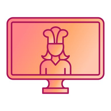 Şapka ikonlu şef. vektör illüstrasyonu