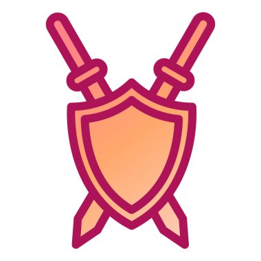 Kılıç vektör illüstrasyon tasarımlı kalkan