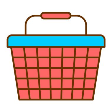 Alışveriş sepeti ikonu. Web için süpermarket arabası vektör simgelerinin basit çizimi