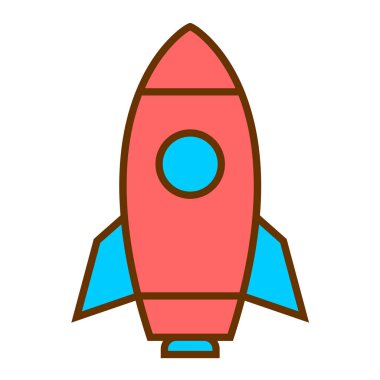 roket ikonu vektör illüstrasyonu