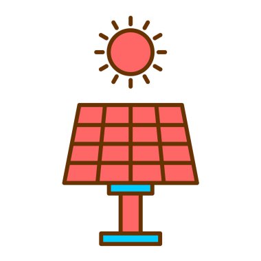 Güneş paneli ikon vektör illüstrasyonu