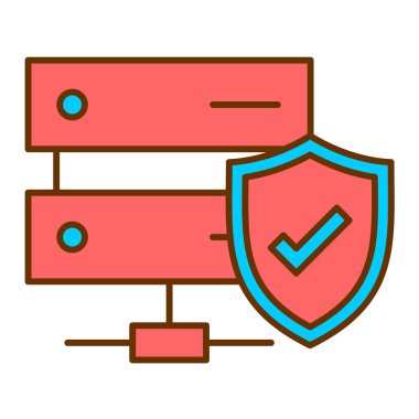 Güvenlik sistemi düz simgesi, vektör illüstrasyonu