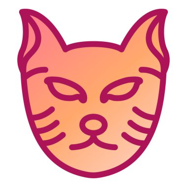 Kedi suratlı ikon. Web için şirin köpek vektör simgelerinin çizgi film çizimi