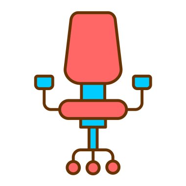 sandalye düz simgesi, vektör, illüstrasyon