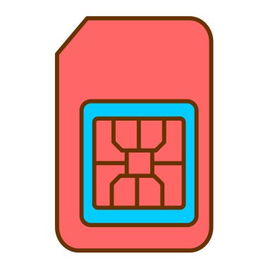 sim kart simgesi vektör illüstrasyonu