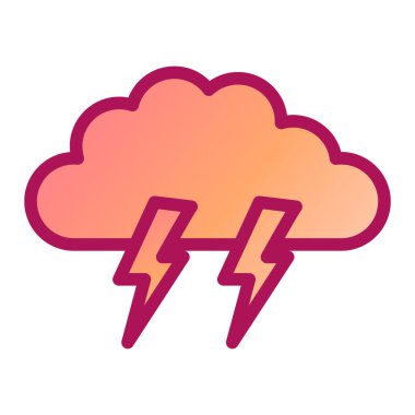 Şimşek simgesi vektör çizimi olan bulut