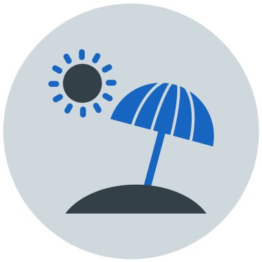 Şemsiye. Web simgesi basit illüstrasyon