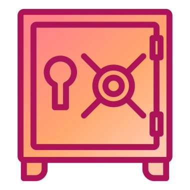 güvenli vektör renk çizgisi simgesi