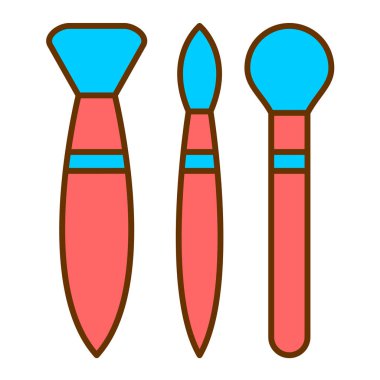 Makyaj fırçası seti. vektör illüstrasyonu