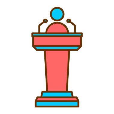 Tribün ikonu. Web için hoparlör vektör simgelerinin özet çizimi