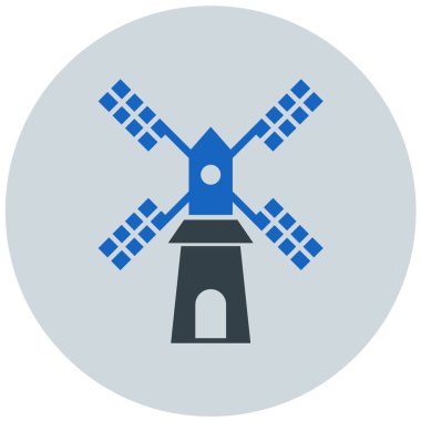 Yel değirmeni Web simgesi basit illüstrasyon