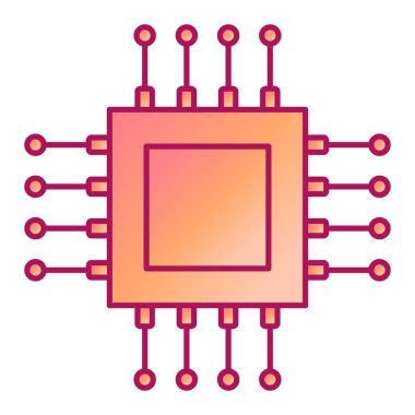 işlemci çipi ikon vektör çizimi