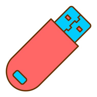 usb flash disk simge vektör illüstrasyon tasarımı