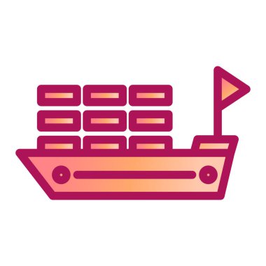 Gemi. Web simgesi basit illüstrasyon