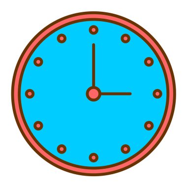 Saat simgesi. Web için düz zaman alarm vektör simgeleri