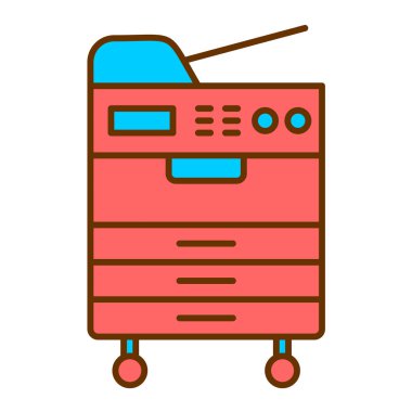 Çoklu fonksiyon yazıcı simgesi, vektör illüstrasyonu basit tasarım