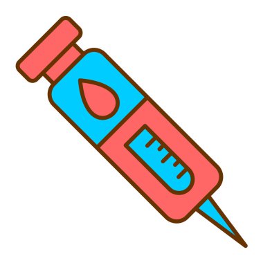 Tıbbi ve aşı vektör illüstrasyonlu şırınga