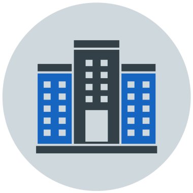 Bina. Web simgesi basit illüstrasyon