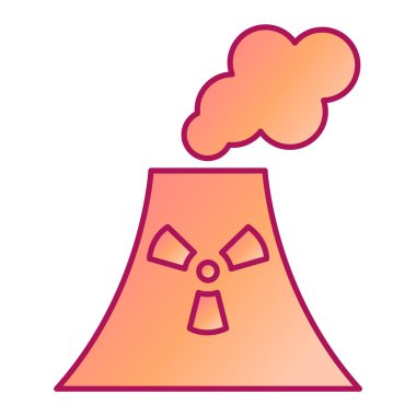 Nükleer enerji santrali ikon vektör illüstrasyon grafik tasarımı