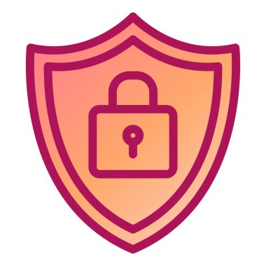 asma kilit ikon vektör illüstrasyon tasarımı ile kalkan