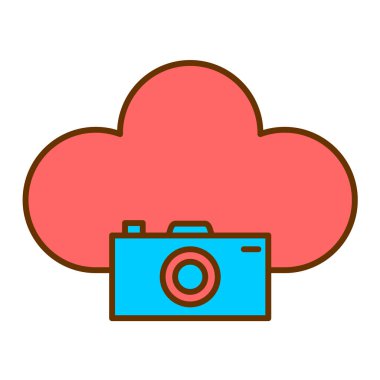 Bulut hesaplama teknolojisi ikon vektör çizimi tasarımı