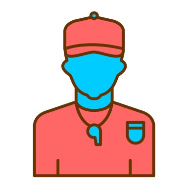 Üniforma giyen bir adamın vektör çizimi, düz stil.