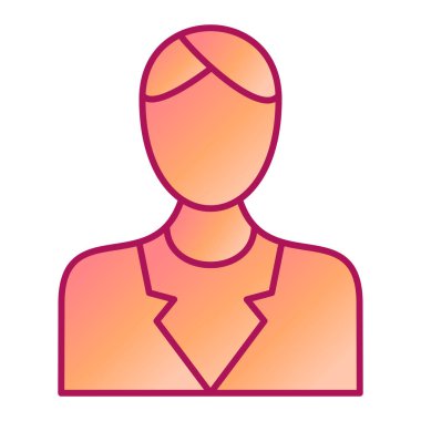 Kadın avatar ikonu. Kadın vektör illüstrasyonunu özetle. beyaz arkaplanda izole