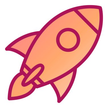 Roket. Web simgesi basit illüstrasyon