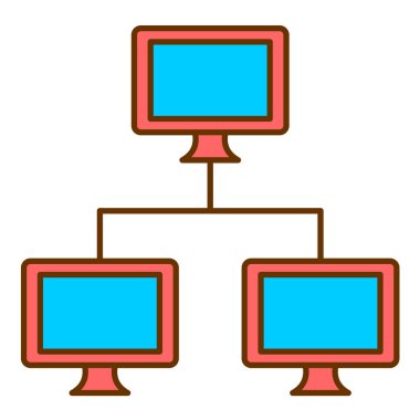ağ simgesi vektörü. İnce çizgi işareti. izole edilmiş sınır sembolü çizimi