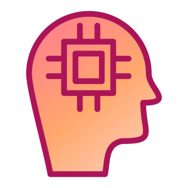 Beyin. Web simgesi basit illüstrasyon