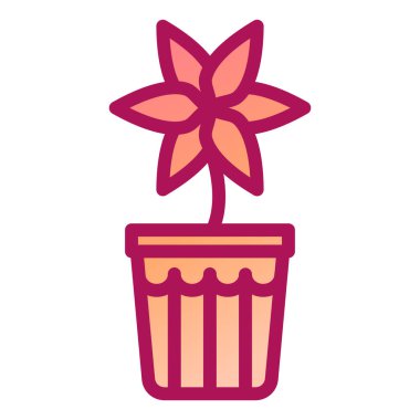 çiçek saksısı ikon vektör illüstrasyon tasarımı