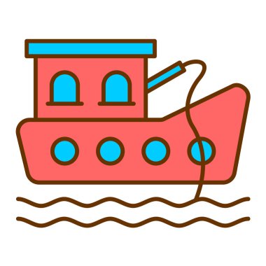 Gemi. Web simgesi basit illüstrasyon