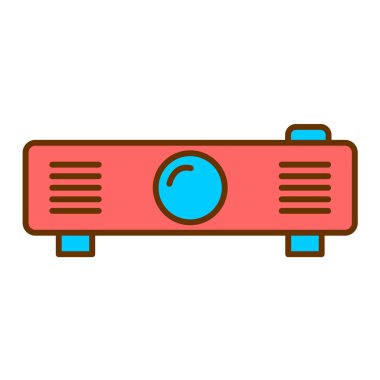 Projektör. Web simgesi basit illüstrasyon