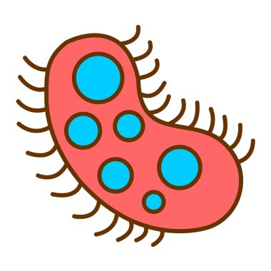 Bakteriler. Web simgesi basit illüstrasyon