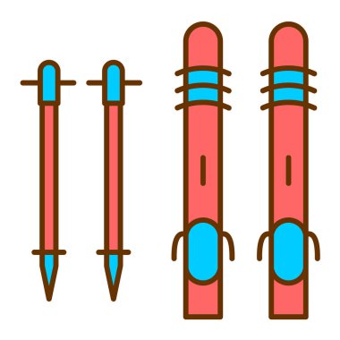 Kamp malzemelerinin vektör çizimi