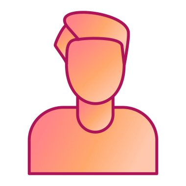 Adam avatar ikonu. Ana hatlarıyla erkek vektör illüstrasyonu. beyaz arkaplanda izole