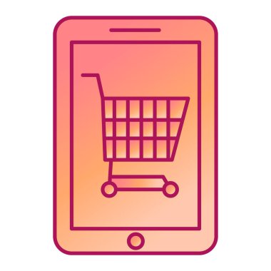 Cep telefonu vektör çizimine sahip alışveriş arabası