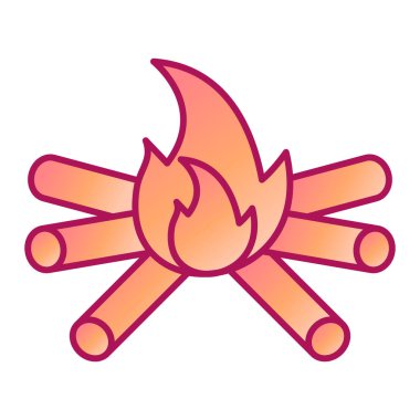 Kamp ateşi ikonu. vektör illüstrasyonu