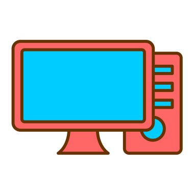 bilgisayar monitörü ikon vektör illüstrasyonu