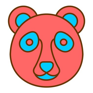 Şirin panda surat. Basit resimleme