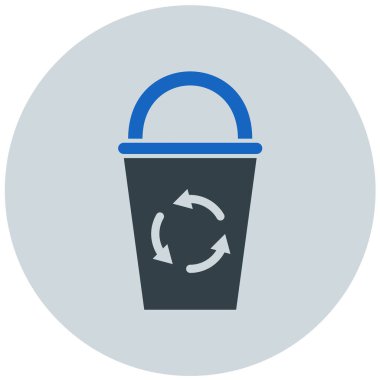 Çöp kutusu simgesi, vektör illüstrasyonu