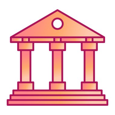 Banka binası simgesi vektör çizimi tasarımı